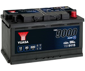 Akumulator YUASA Start Stop AGM 12V- 80Ah D+ 317x175x190